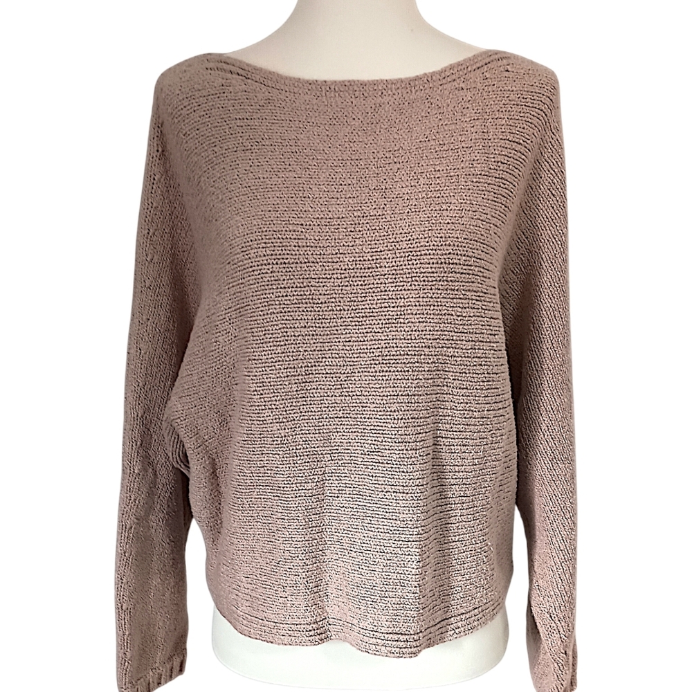 Abercrombie & Fitch Dolman Sweater S/M Relaxed Boatneck Batwing Sleeves Beige‎ - Picture 12 of 16